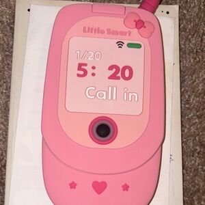 Pink Flip Phone Case with Heart Design